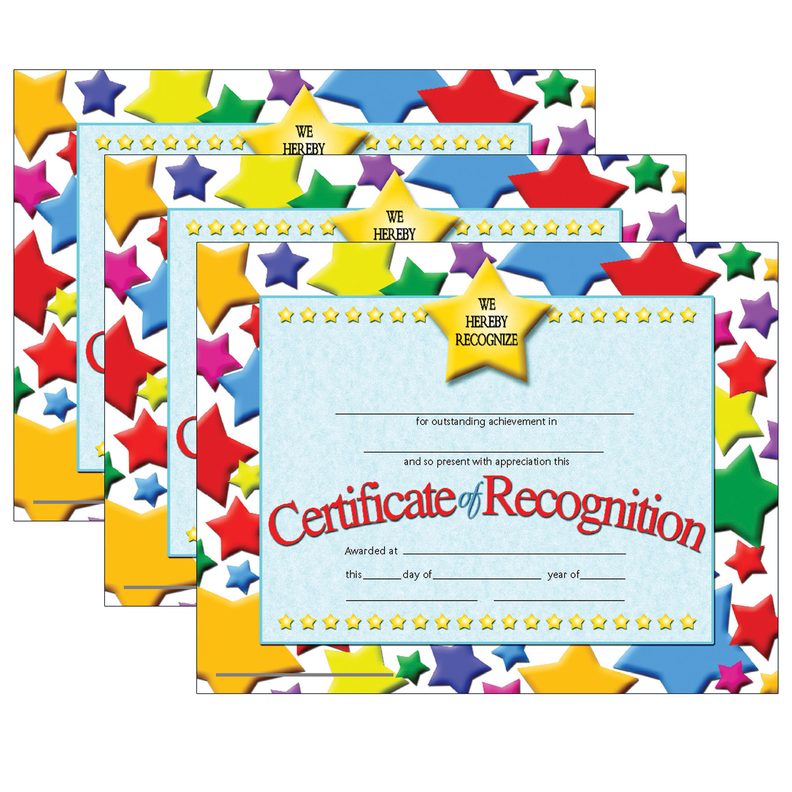 Certificate of Recognition, 30 Per Pack, 3 Packs - Savvy Business Inc ...